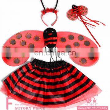 4 pcs headband tutu wings Ladybird costume set for sale