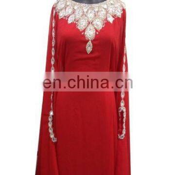 Classic silver stone beaded stunning party ware evening dress kaftan in wholesale price