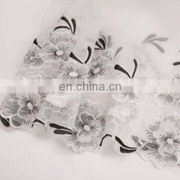 high quality embroidered silk organza fabric for cloth curtain