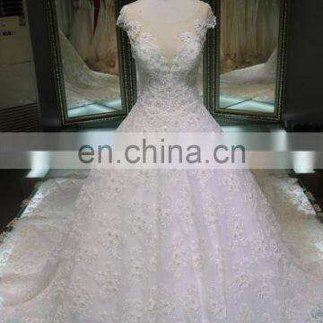 2017 Chins Supplier Sweetheart Long Lace Cathedral Loyal Train Wedding Dress for Bridal photo-2