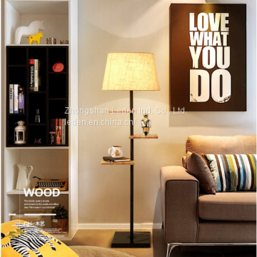 Rubber Wood Flooring Lamp Light With Racks photo-2