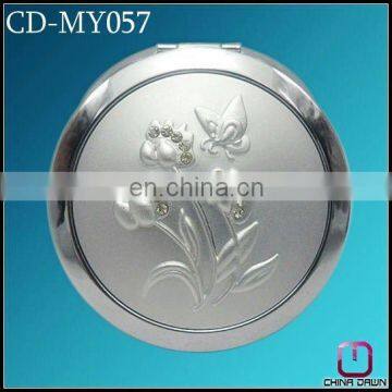 promotion round engraved aluminium cosmetic mirror CD-MY057