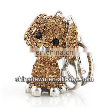 Handbag Pendant Poodle Keychain Rhinestone Dog Keychain CD-KD022