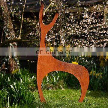 Christmas rust metal elk Corten Steel animal Sculpture