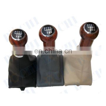 Hot sale wooden gear knob with leather gaitor for car