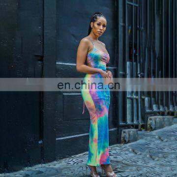 LAITE D2078 New Arrivals Best Sellers Women Tie Dye Casual Dresses Ladies Backless Sexy Dresses Women Summer Tie Dye Dresses photo-7