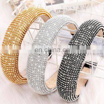 Baroque Korean Fashion Hair Bands Wedding Party Women Hair Accessories Bling Crystal Sponge Headbands
