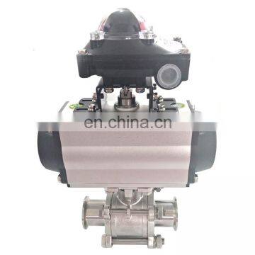 Sanitary 3pc Stainless Steel Actuated Tri-Clamped Ball Valve With Actuator photo-3
