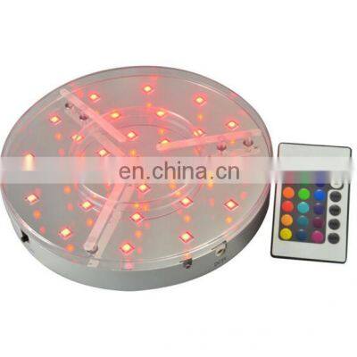 6 inch crystal 7 colors changed led light base with rechargeable battery