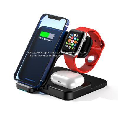 Iphone13 Wireless Charger is Suitable for Apple Watch Apple 12/11/XSMAX Watch Dedicated Airpods Pro Bluetooth Headset Three-in-one Charging Stand Fast Charging Base photo-2