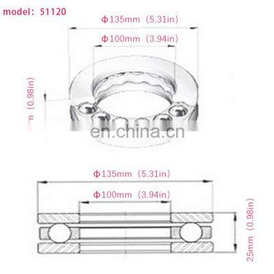 Wholesale Fast Delivery High Quality and Low Price Thrust Bearing 51120 Thrust Ball Bearing photo-2