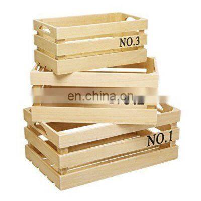 Kitchen Craft Natural Elements Paulownia Wood Storage Crates, Beige,