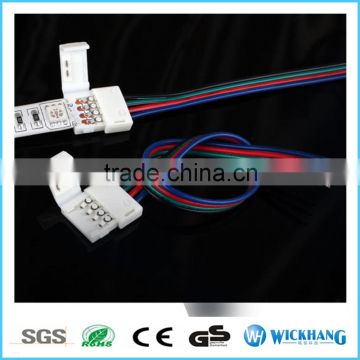 15cm extend cable 10mm 4pin RGB one clip solderless connector for SMD 5050 RGB LED strip light