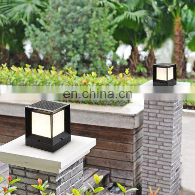 Solar Outdoor LED Pillar Lights Waterproof Landscape Modern Aluminium LED Main Gate Lighting