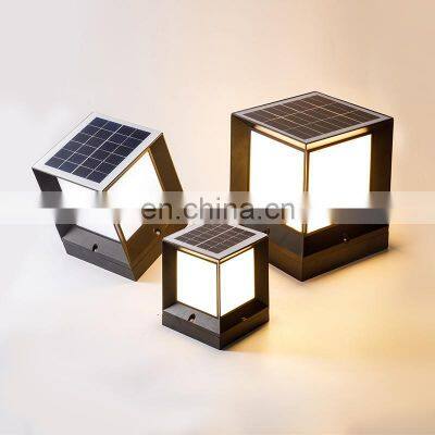 Gate Bollard Outside Post Pillar 5W 7W 10W Solar Powered Landscape Lighting Solar Lawn Garden Lights