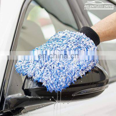 Ultra Absorbent Customize High Quality Premium Chenille Stock Cloth Microfiber Car Wash Mitt Scratch Free Car Wash Glove