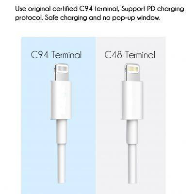 MFi Certified 18W PD USB C to Lightning Charging Cable C94 to Type-C 18W Fast Power Charger for IPhone 8/8Plus/X photo-5