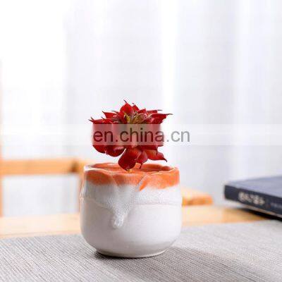 Gradient Succulent Colorful Ceramic Plant Vase Small Desktop Cheap Ceramic Flower Pots
