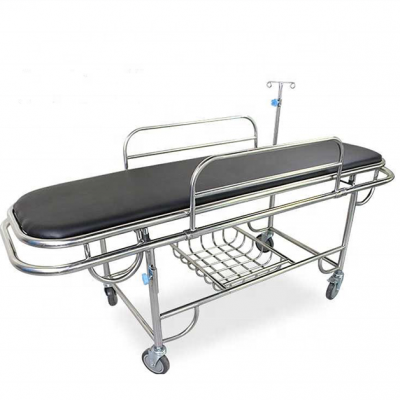 Hospital Stainless Steel Ambulance Emergency Stretcher Cart Patient Transfer Trolley With Mattress for Hospital