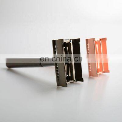 Kinghood Metal Matte Rose Gold Stainless Steel Custom Double Edge Safety Shaving Razor For Men photo-2