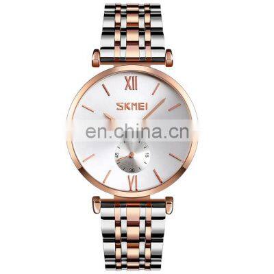 SKMEI 9198 Quartz Watch Movement 2020 Stylish Stainless Steel Couple Watch