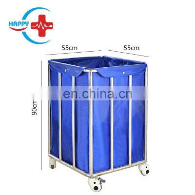 HC-M056 Cheap Hospital stainless steel trolley for dirty clothes /l dirty clothes bag trolley