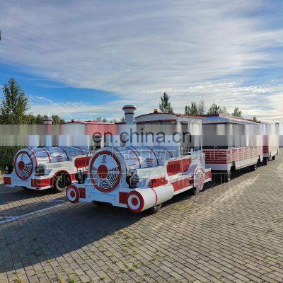 58 Seats Diesel Type Trackless Train Park Tourist Train Without Rail