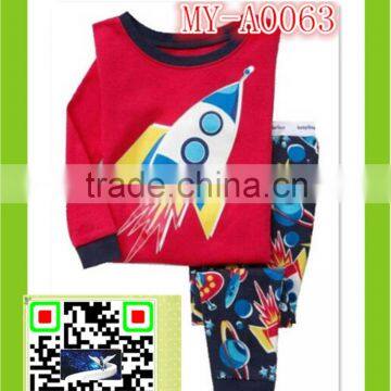 unisex wholesale cotton pajamas baby clothes sexy lingerie rocket print pajamas MY-A0063