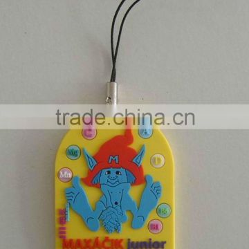 promotional soft pvc key fob, high quality silicone custom mobile hanger