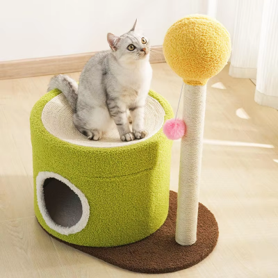 Bucket One Can Not Catch The Crumbs Villa House Sisal Cat Claw Board Large Climbing Frame Nest Tree photo-3