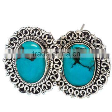 TURQUOISE EARRING ,925 sterling silver jewelry wholesale,WHOLESALE SILVER JEWELRY,SILVER EXPORTER,SILVER JEWELRY FROM INDIA