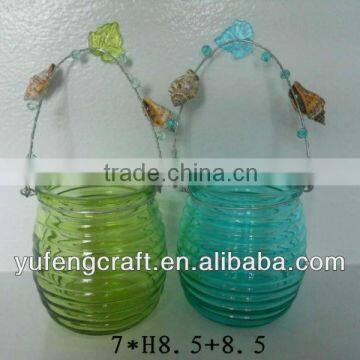 hanging glass tea lights candle holder