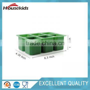 6-Cups Square Ice Shot Glass Silicone Ice Tray Cube Mold Mould