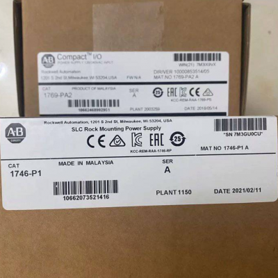 AB Rockwell 1746-P1 SLC 500 Power Supply, Rack Mount, 120/240 VAC, 2A 1746P1