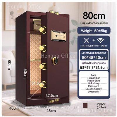 HN-GL60 Luxury Biometric Fingerprint Furniture Safe, Gold, Intelligent Security Box With Leather Interior for Hotel and Residential Project,OEM/ODM