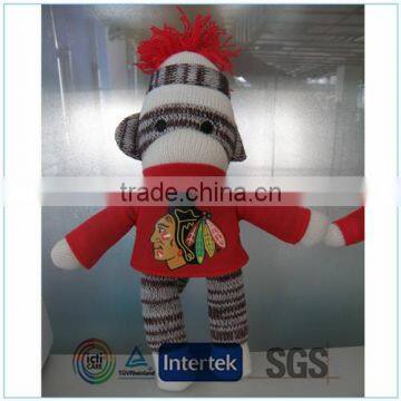 Colorful sock monkey with T-shirt