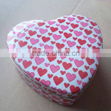 New design with high quality heart tin box for christmas gift