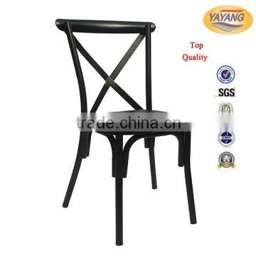 Factory Price Stackable Metal Frame Modern Wedding Black Cross Back Chair Supplier's Choice photo-3