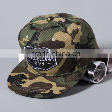 Camouflage Design City BARCELONA & AMSTERDAN Embroidery Flat Hat Custom Snapback