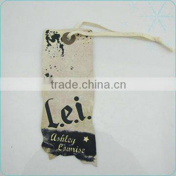 garment hanging tag with fabric rope