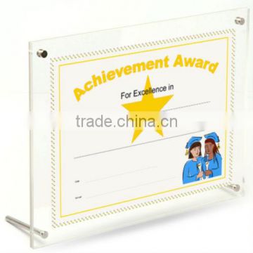 Table Top Frameless Acrylic A4 Certificate Frame