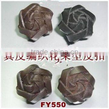 Rose Shape Leather Button photo-2
