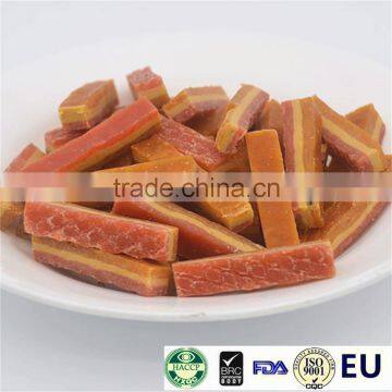 pet food dry chicken cheese and carrot strip dry cat snack
