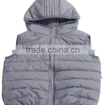 kids padding winter vest with greycolor