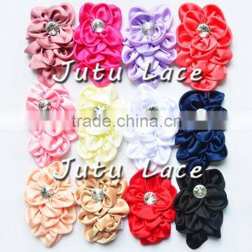 9 color Satin rhinestone flower - baby headband flower decorate- color can be custom