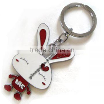 2014 New Design Personality Metal Lucky Rabbit Foot Keychain