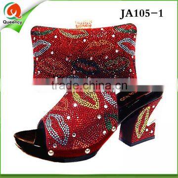 JA105-1 Fashion Lady Slipper High Quality Wholesale Price Shoes Matching Bag