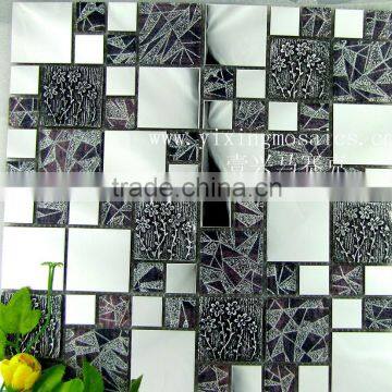 morden style interior decoration material metal mosaic mix glass mosaic,resin mosaic tiles