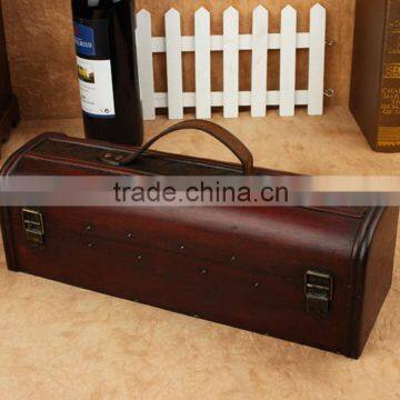 Wholesale Custom Vintage Pine Wood Single Wine Box photo-4