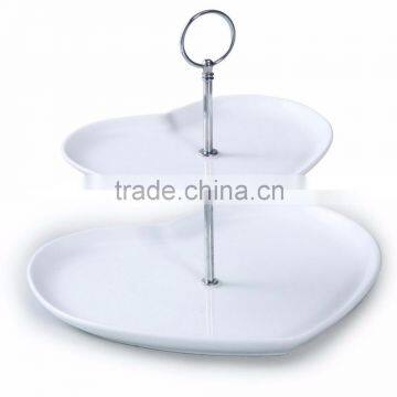 Cake Stand, Two Tier White Cake Stand, Metal cake stand